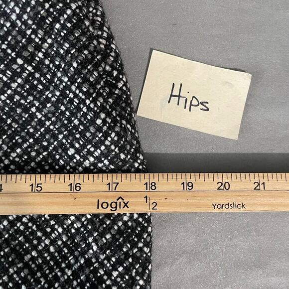 Gap Fits Small Black White Tweed Skirt Academia Career Flare School Preppy Y2K - Picture 10 of 11